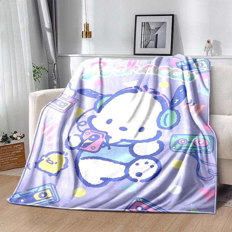 1pc Music Pochacco Blanket, Soft Throw for Home Decor, Gift Idea, Living Room, Travel, Camping, Car Blankets, Beach, Office Naps, Suitable for All Sea