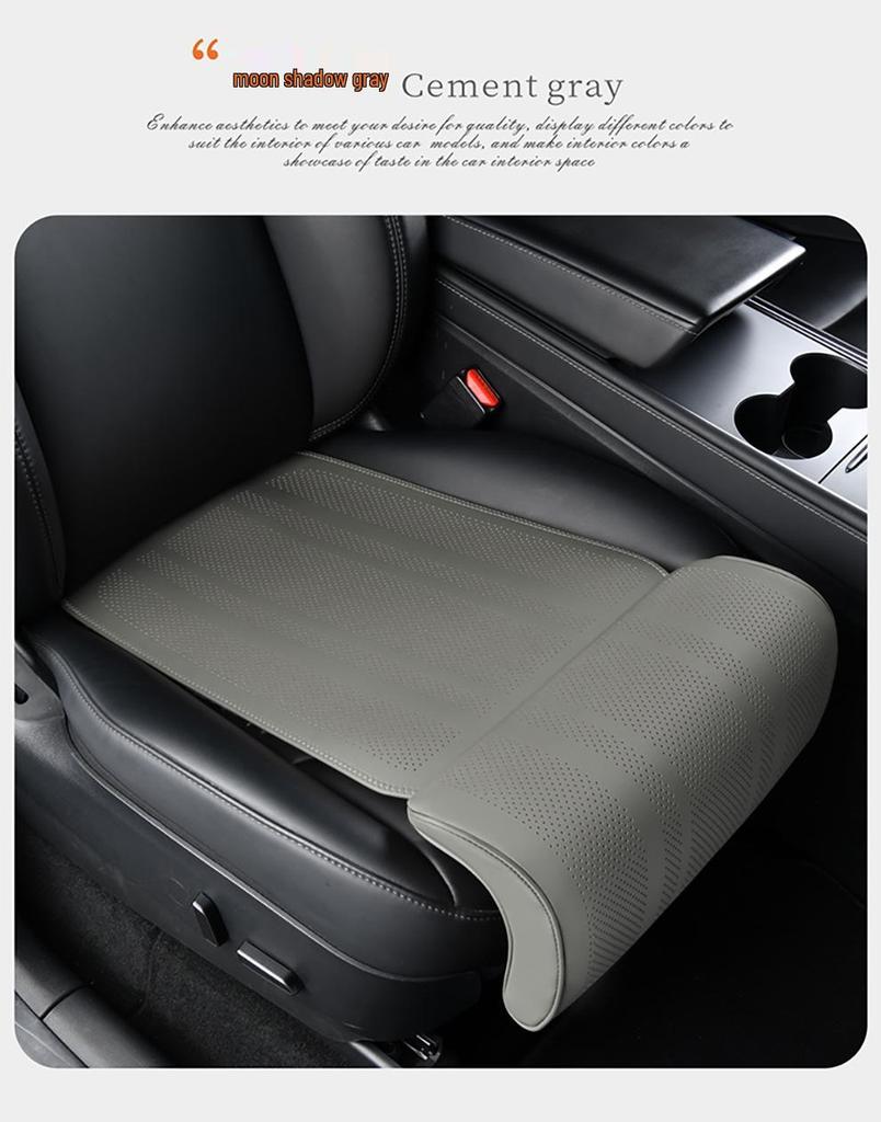 Universales Leder-Autositzkissen mit Beinstütze – Perforiert, Atmungsaktiv, Ganzjahresdesign