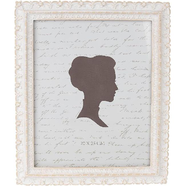 AELS 8x10 Inch Vintage Picture Frame, Elegant Antique Photo Frames with Glass Front, Photo Display, Tabletop Wall Hanging, Gift Ideas, White and Pink