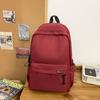 Men's Large Capacity Solid Color Backpack Women Travel Bag Junior High School Student Schoolbag