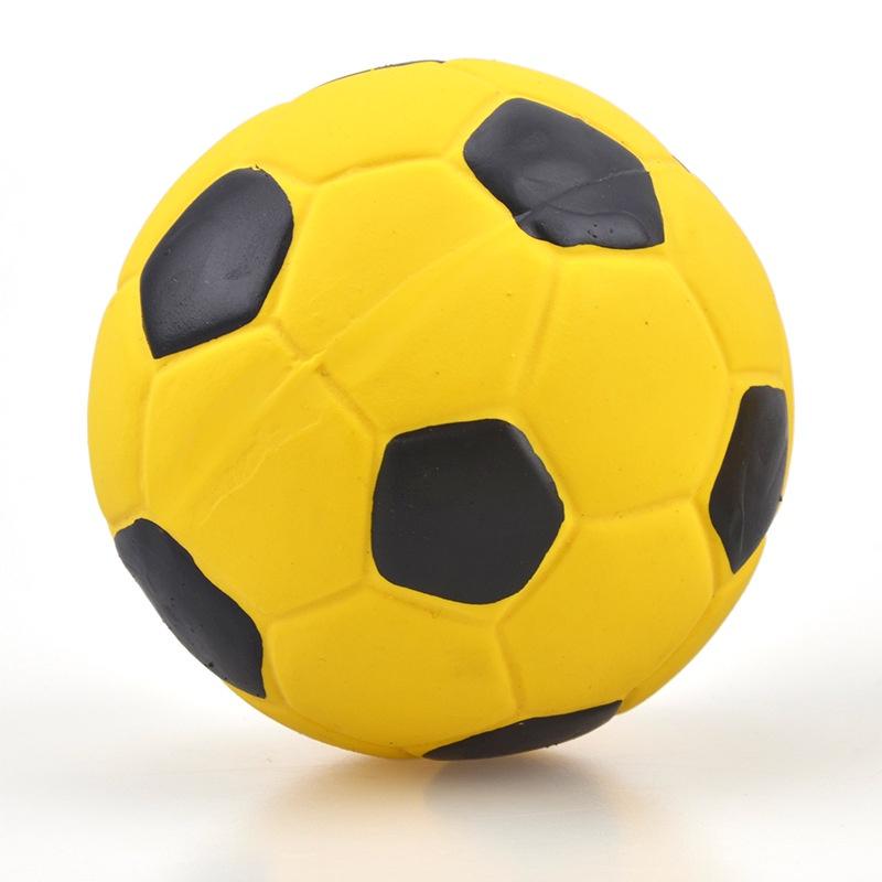 Latex Sound Football Toy 7cm Soft And Bite Resistant Pet Toy Ball Yellow Blue Green