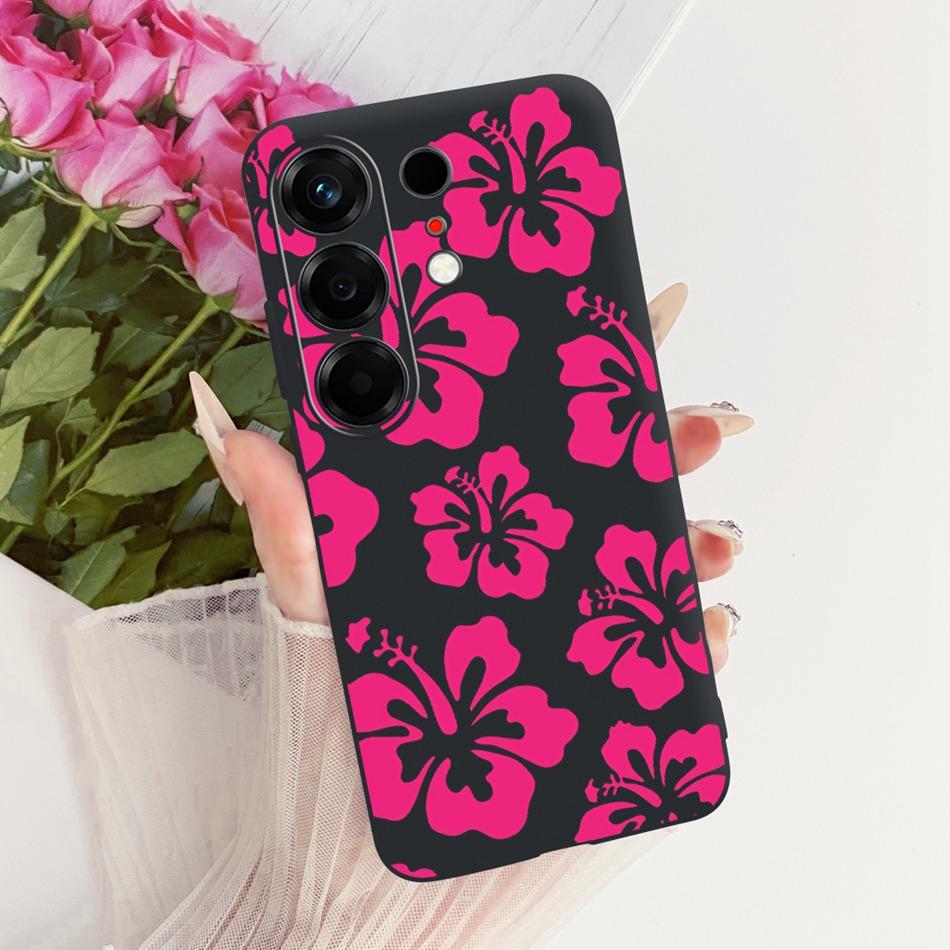 For Tecno Camon 50 4G CN5 Cute Flower Butterfly Cat Painted Case For Tecno Camon50 4G Black Silicone Soft Phone Cases