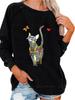 Women's Pullover Sweatshirt Oversized Sweatshirt Women's Spring/Fall Fashion Cat Print Top