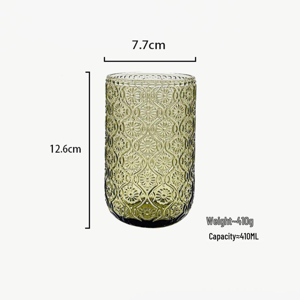 Retro skleněný pohár v lehkém luxusním stylu: Univerzální pro vodu, ústní vodu, džus, mléko, pivo a whisky - Zesílený design