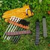 Užitečný prostorově úsporný řetízek na uložení kolíčků z umělé kůže Přenosný 8 otvorů Outdoor Camping Taška na hřebíky Camping Supply