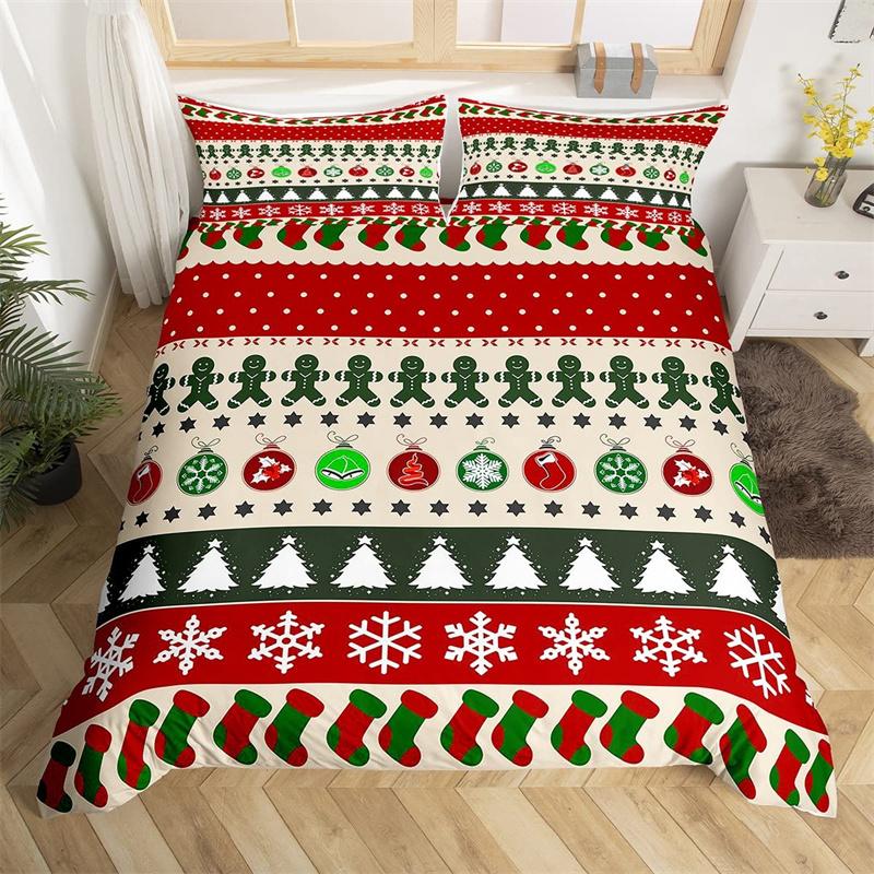 Christmas Duvet Cover Single Queen Santa Claus Bedding Set Microfiber Mermaid Tail Comforter Cover Christmas Gnome Quilt Cover