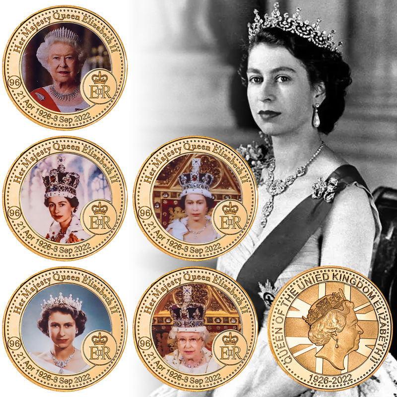 Medaglia commemorativa della Regina Elisabetta II, collezione di monete commemorative, artigianato in metallo