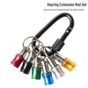 6-Piece Colorful Keychain Extension Rod Set with 1/4" Hex Handle, Drill Bit Storage, and Mountaineering Buckle