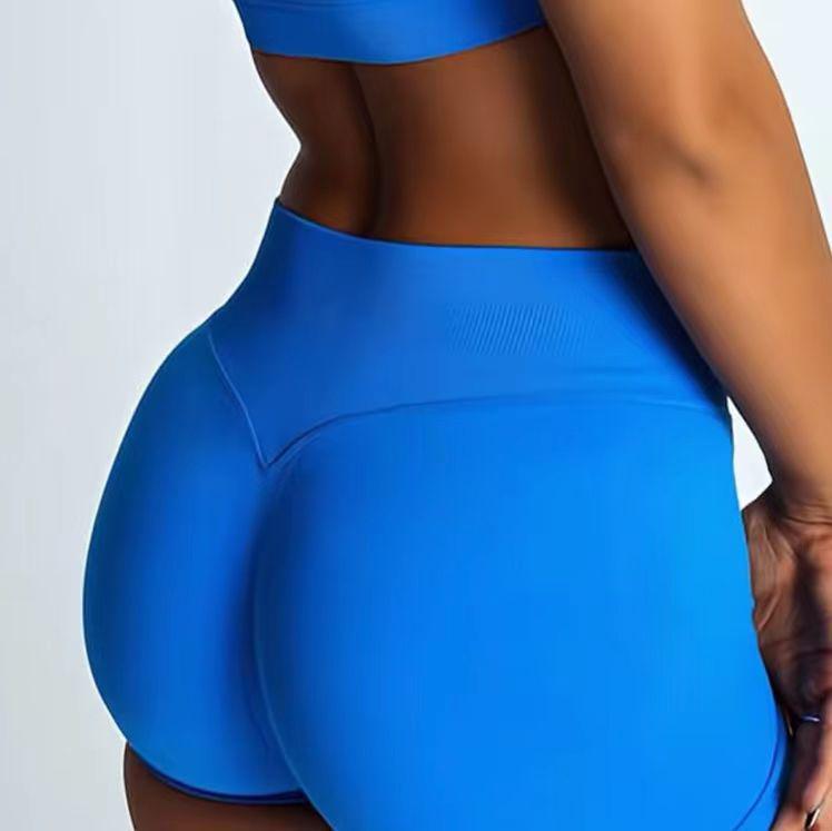 European & American High-Waist Tummy-Control Peach Butt Sports Shorts: Slimming, Quick-Dry Yoga & Running Gear