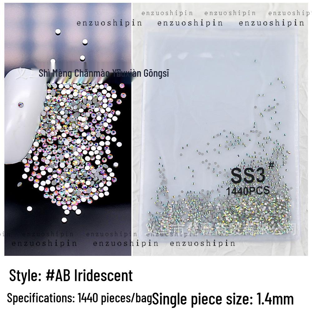 Super Shiny Nail Art Rhinestones: Clear White AB Color, Flat-Back, Various Sizes Round Decorations