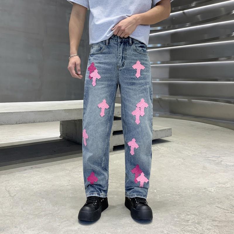 Mens Straight Fit Denim Jeans With