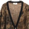 Celine Italian Mohair Blend Leopard Pattern Long Sleeve Cardigan S Brown Men's Used