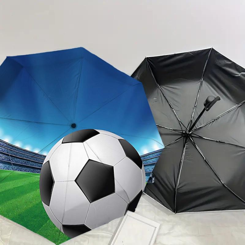 1PC Soccer Ball Umbrella-8-Rib Reinforced, Automatic Open, Lightweight & Durable, Fashion Accessory for Outdoor, H0362