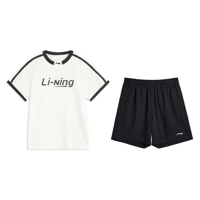 

Li-Ning Versatile Fashion Loose Short Sleeve Top Comfortable Shorts Casual Sports Suit Women sets B44-1+V157-1 2XL