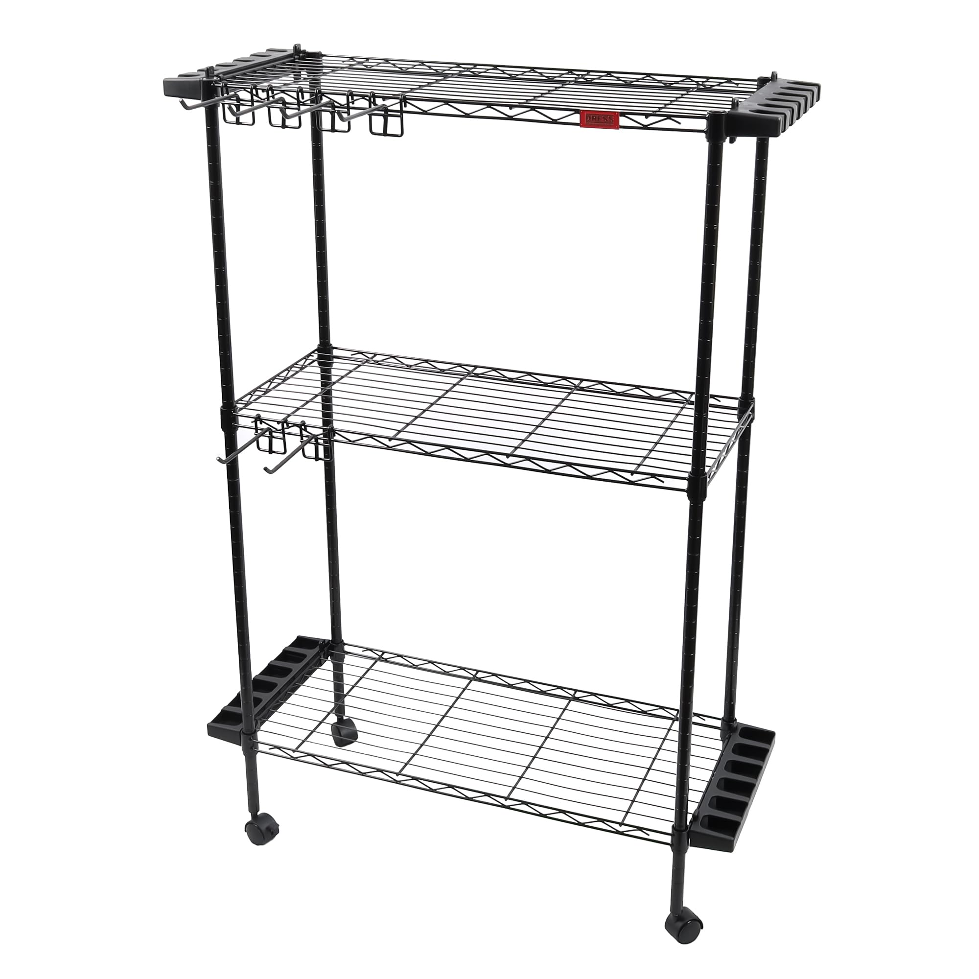 

ПЛАТЬЕ Металлическая Рыбалка Рыболовные Снасти Удилище Удилище Хранение Большая Стойка для Дисплея со Стальной Стойкой Стойка, Подставка, Держатель, Полка, Прочная, Вместительная, На Колесиках, чёрный