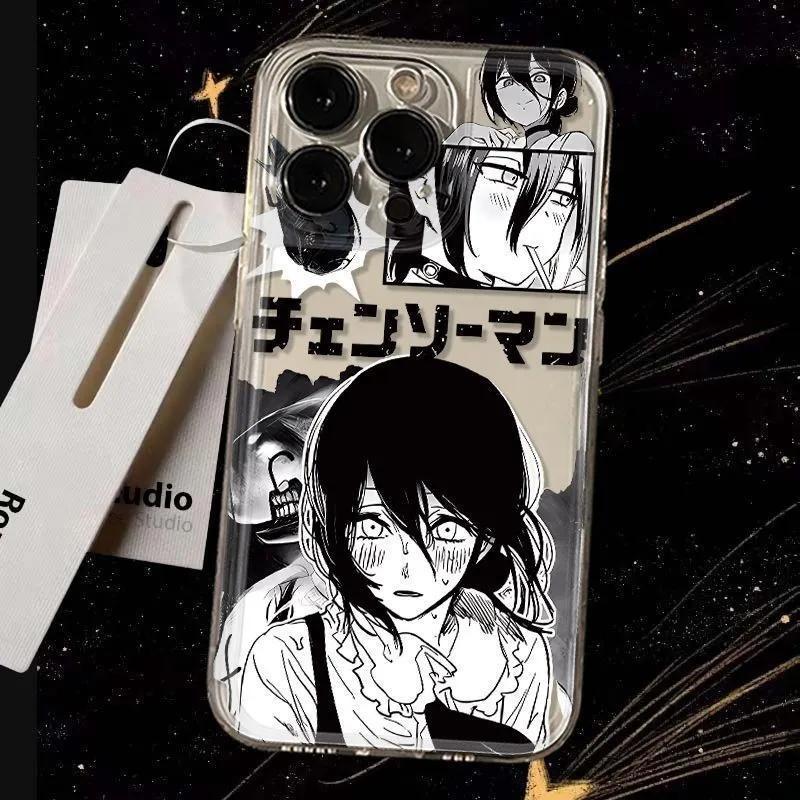 Japanese Anime Chainsaw Man Makima Reze Phone Case For iPhone 17 16 15 11 12 14 13 Pro Max Mini XS XR 7 Plus 16E Air Soft Cover