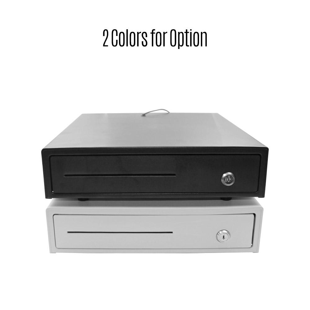 Heavy Duty Cash Drawer Four-Grid Three-Gear POS Cash Register Drawers Cashbox with Money Tray and Lock RJ11 Interface Smart POS System