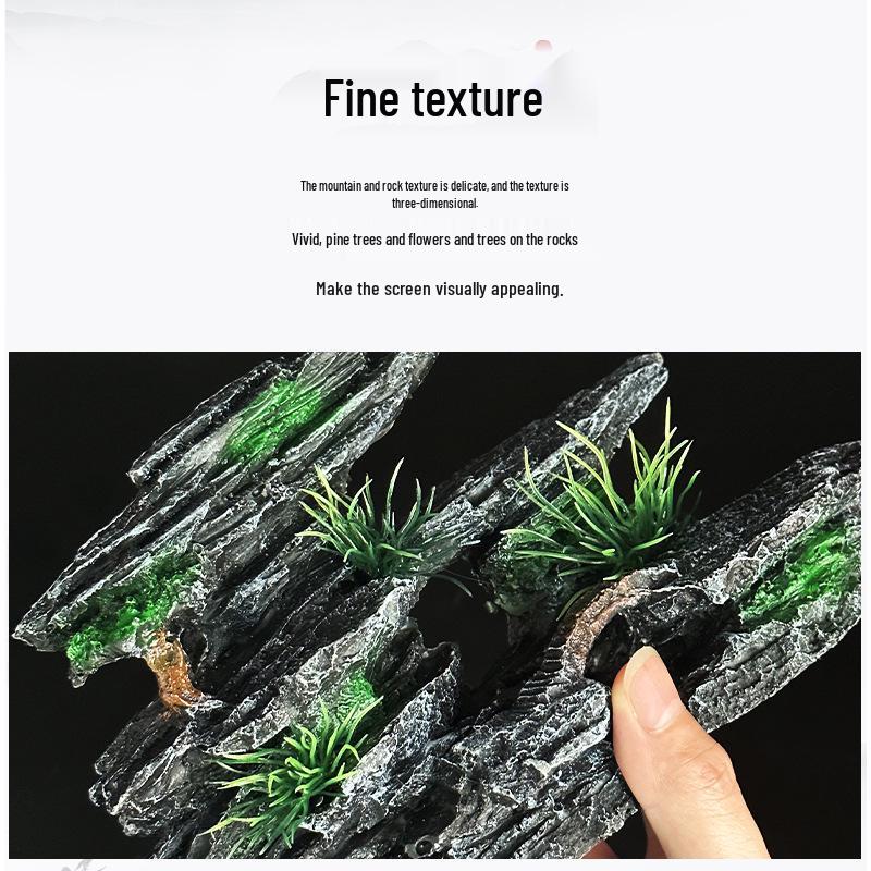 Fish Tank Rockery Decoration Set: Plants, Stones, and Small Ornaments with Interior Hideaway