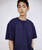Kallapataleu Henley Neck Short-Sleeved T-Shirt - Navy