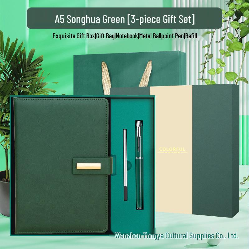 Customizable Business Diary Gift Set with Logo Printing - One-Buckle Notebook and Corporate Souvenir
