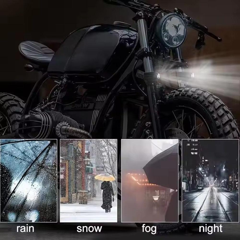 Universal Motorcycle LED Headlight Projector Lens Dual Color ATV Scooter Driving Lamp Fog Light Spotlight Lamp Fog Light Access