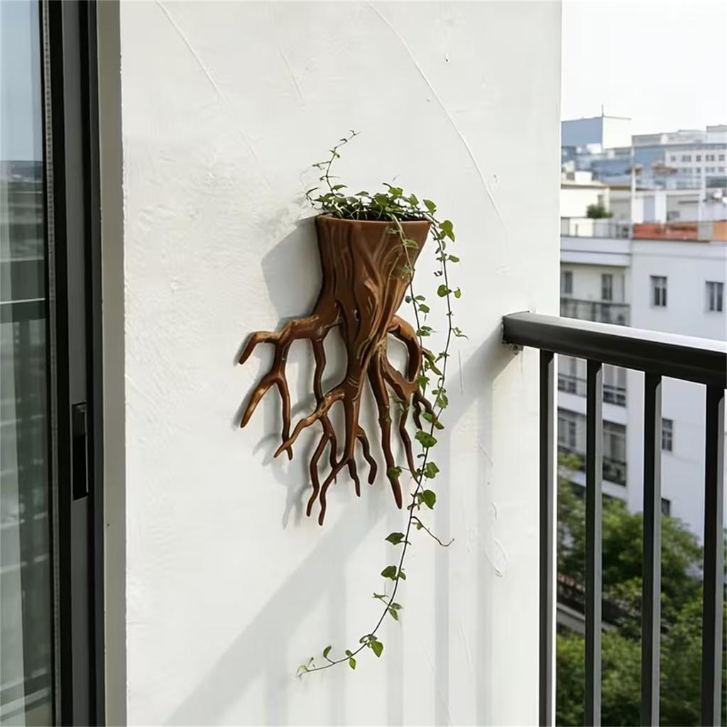19cm 3D Printed Root Shaped Wall Mounted Plant Pot Suitable for Climbing and Trailing Plants Indoor and Outdoor Use Durable Design