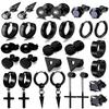 15 Paar Herrenohrringe Schwarze Edelstahl-Ohrstecker-Set Für Männer Frauen Modeschmuck Piercing Kreuz Hängend Creolen