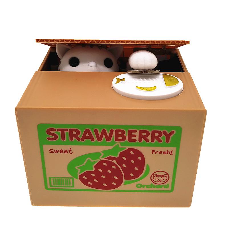 Creative Cartoon Cat Money-Eating Piggy Bank - Electric Money Box 120x90x100mm