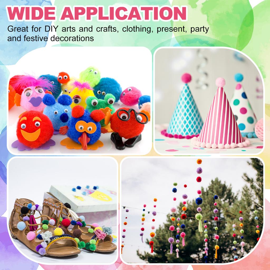 200pcs Pom Poms Small Pom Pom Balls Fuzzy Craft Pompoms for Crafts Arts DIY Decorations Crafting Supplies 1 Inch/2.5cm