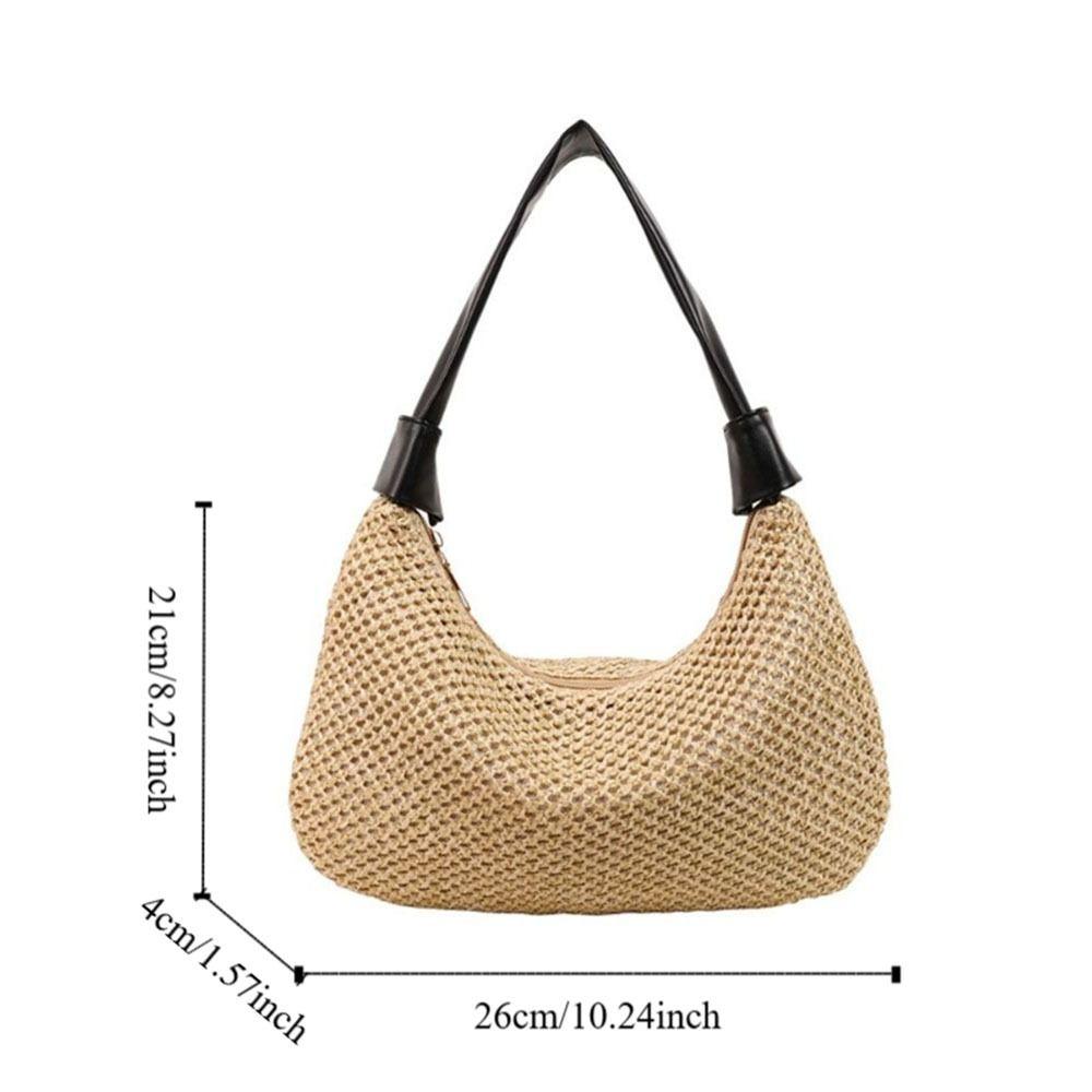Leisure Weave Straw Bag Summer Beach Handbag Trendy Straw Shoulder Bag  Women
