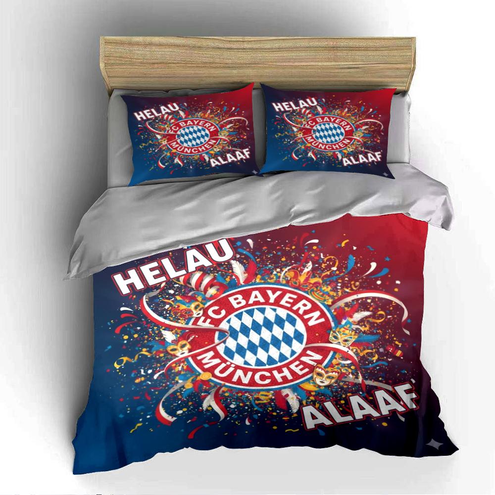 FC Bayern München Helau Bedding Bedding Duvet Cover Set Duvet Cover Pillowcases Home Decor (1 * Duvet Cover 2 * Pillowcases, Without Duvet Insert)