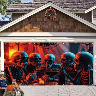 1 Piece of Halloween Skull Party Garage Banner, Often Suitable for Halloween Parties and Theme Decorationszyc