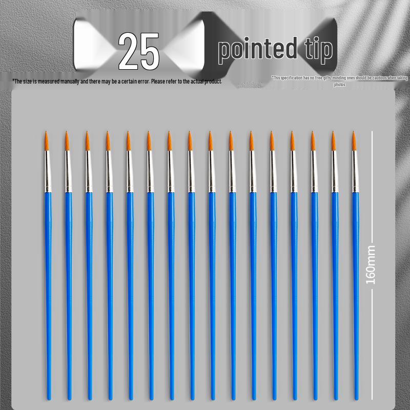 Gouache, Oil, Acrylic & Watercolor Brush Set — Nylon Hair Brushes for Art Students & Children