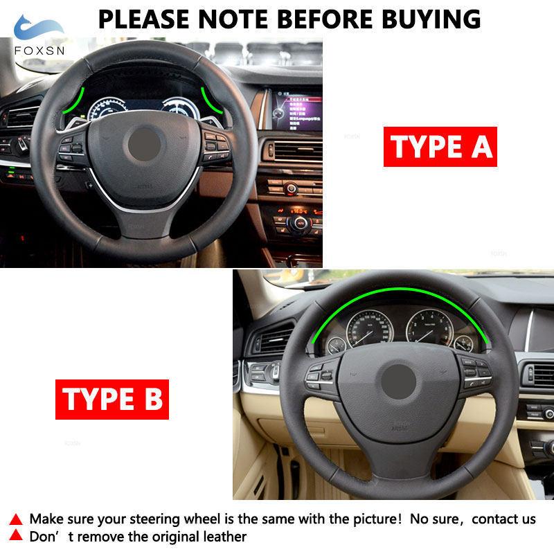 Car Steering Wheel Suede Leather Cover Trim For BMW 5 6 7 Series F10 F07 F11 2009-2017 F12 F13 F06 2011-2018 F01 F02 2008-2015