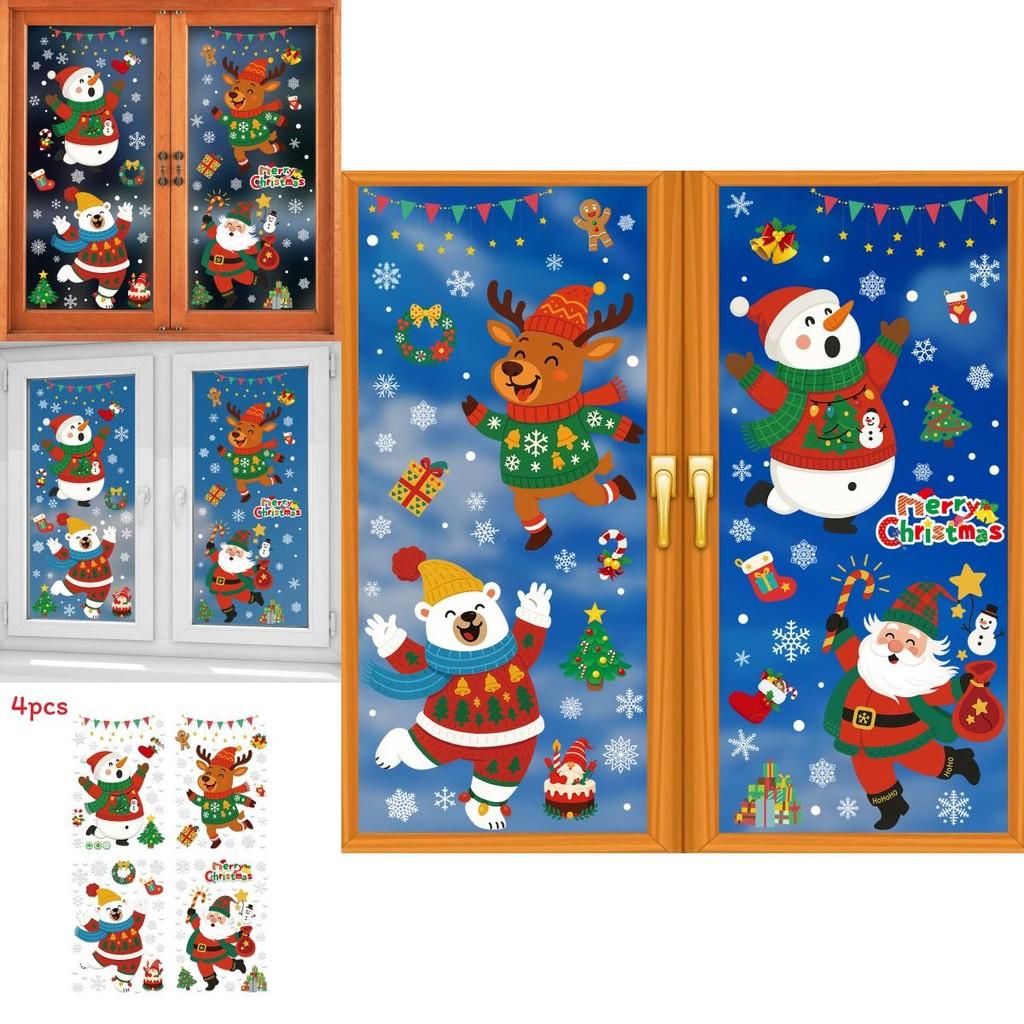 Adesivi Natalizi per Finestre con Adesivo Statico Design Orso Artico in PVC per Decorazioni Festive