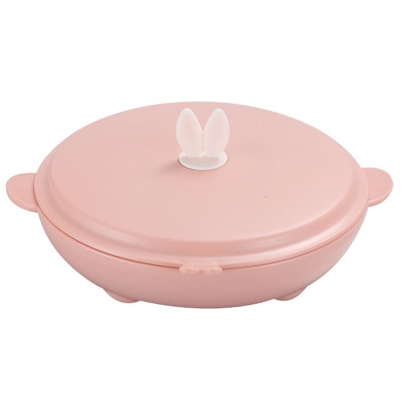 

Бытовая портативная симпатичная детская обеденная тарелка из нержавеющей стали 304, решетка, студенческая детская посуда, миска для риса, тарелки для фаст-фуда розовый