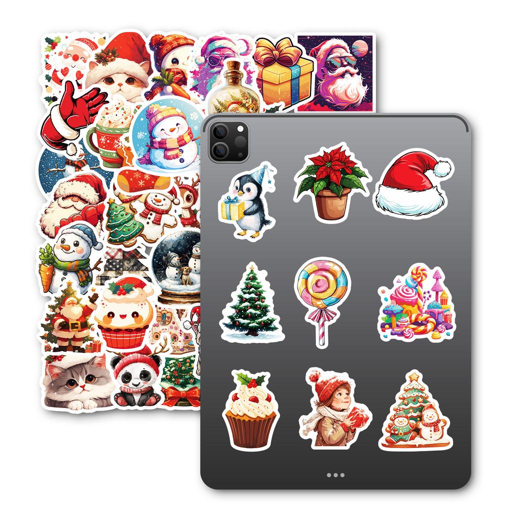 50 PCS Christmas Cartoon Stickers - Fairytale Holiday Decals for Tablets, Mugs, Gifts