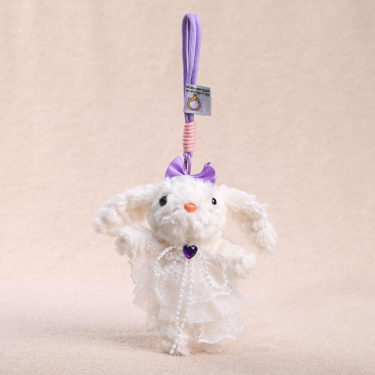 

Cute Sweet Drop Ear Rabbit Plush Doll Pendant Keychain Creative Birthday Gift Simulation Pet Rabbit Plush Doll Backpack Decor фіолетовий