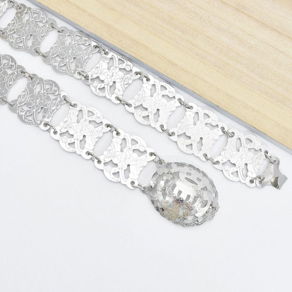 Carved Flower Waist Chain Body Jewelry Belly Dance Waist Belt Simple Metal Body Chain  Beach