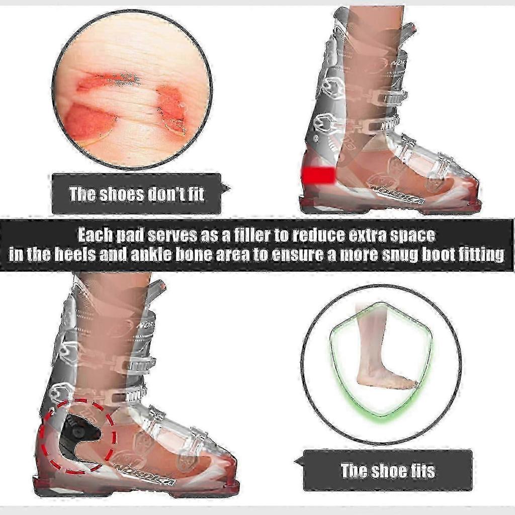 Skischuh-Einlagen Schutz Selbstklebend J-Stange Schuhpassform-Pads & Skischuh-Passform-Schaum Knöchelbandage-Pads Knöcheldruck lindern Fersenkeil Blasen Edi