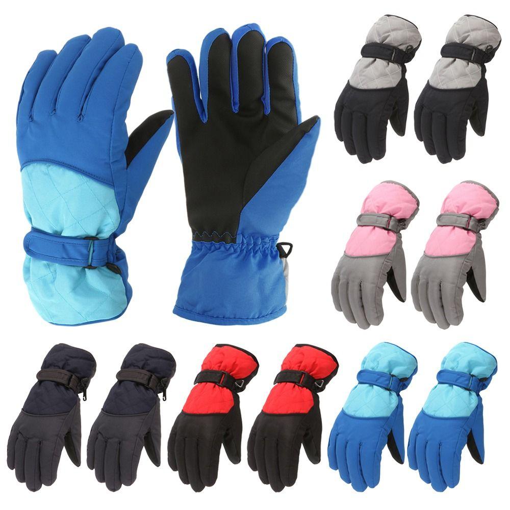 

Waterproof Thicken Warm Snow Snowboard Kids Long-sleeved Mittens Windproof Children Ski Gloves