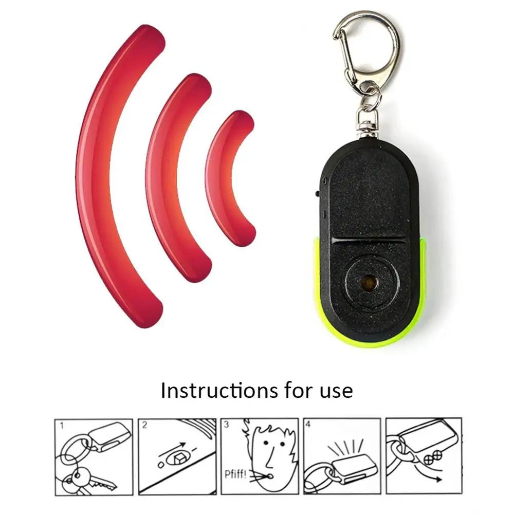 Anti-Lost Alarm Key Finder Locator Keychain Device Whistle Sound Finder LED Light Mini Anti Lost Key Finder Portable GPS Tracker