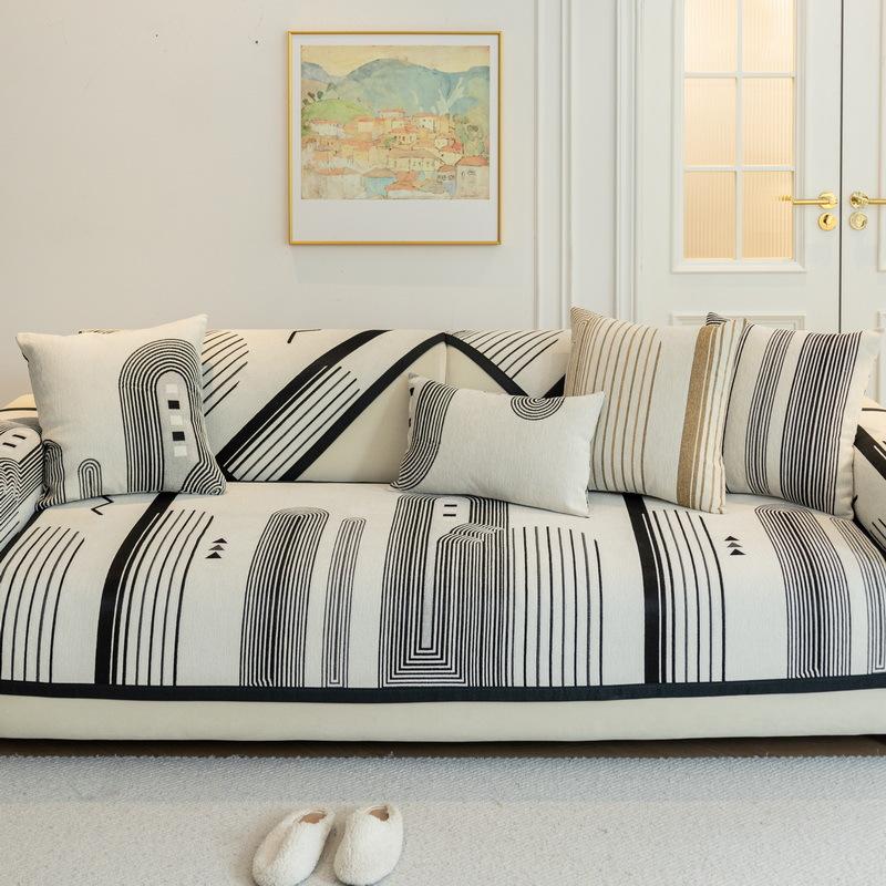 Light French Chenille Sofa Cushion Universal In All Seasons  New Simple Seat Cushion Cushion Cloth Non-Slip Sofa Cover