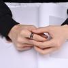 Fashion 8mm Copper Color Stainless Steel Arrow Rings for Men Women Inlaid Hawaiian Koa Wood Rings Men Wedding Band Jewelry Gifts