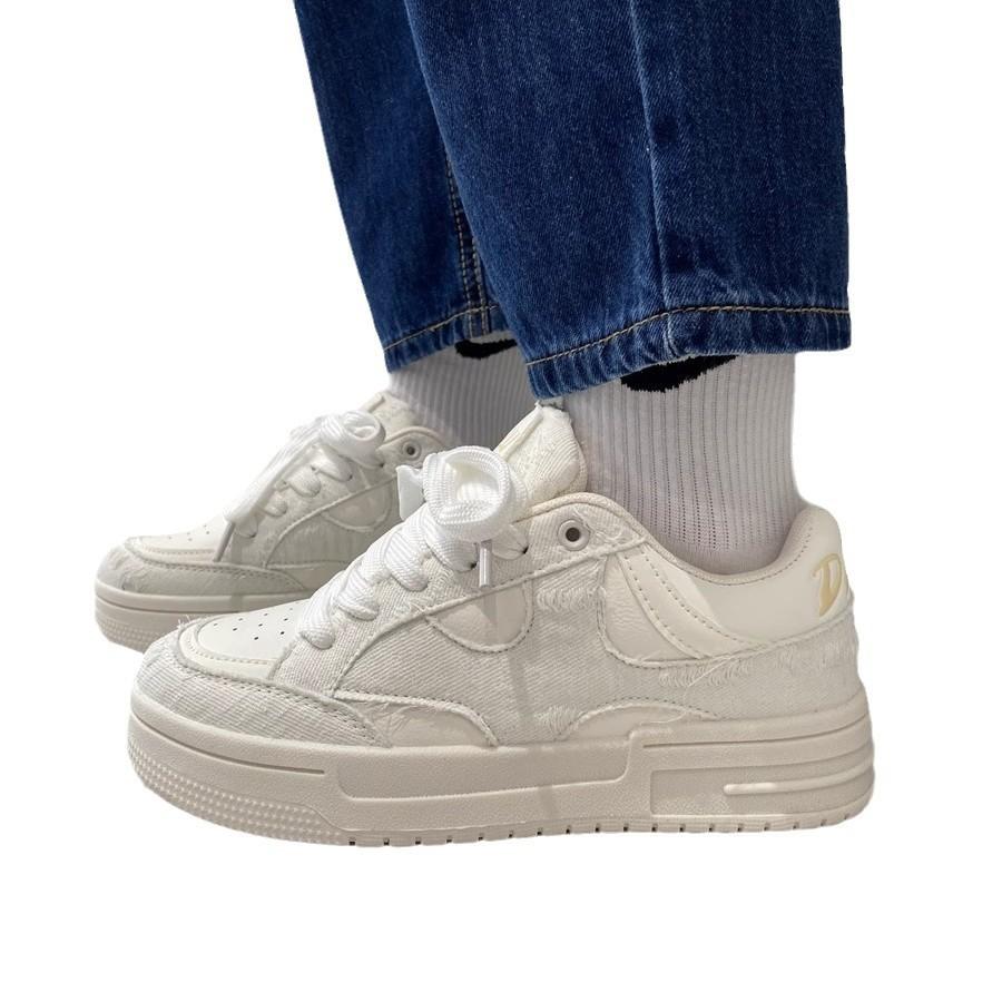 Niche Chic Broken Wind Platform Bread Shoes Women Versatile Skateboard Shoes Increase Student Women