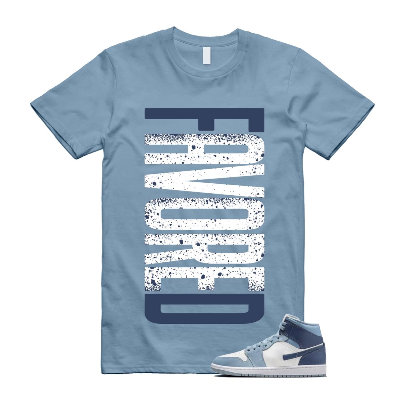 1 Diffused Blue Grey White Mid T Shirt Match FAVORED S