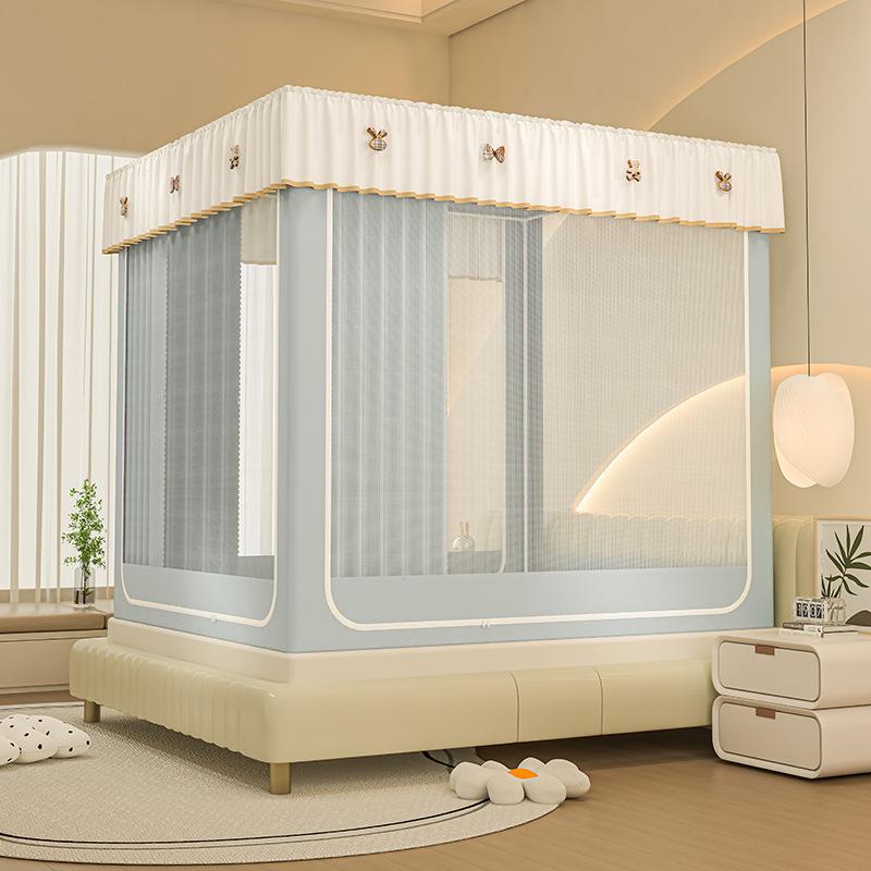 Blackout Anti-Fall Mosquito Net for Beds - Baby-Safe, Warm Bedroom Yurt Tent 