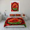 Ladybug Poppy Themed Decor Set Soft Comfortable Duvet Cover Bedding Set Included 1*Duvet Cover & 2*Pillowcases, Gift