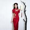 Red national style new Chinese Suzhou cheongsam improved young women's high-end bridal toasting clothes engagement door clothes