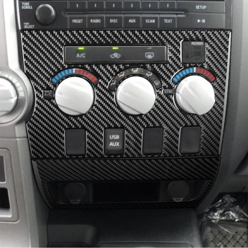 1Pcs Central Control A/C Trim Cover Carbon Fiber For Toyota Tundra
